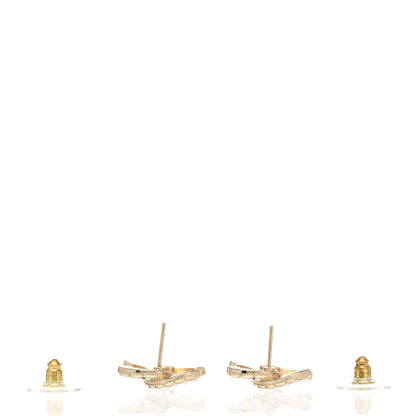 Chanel Resin Pearl CC Earrings Gold Black 3 of 7