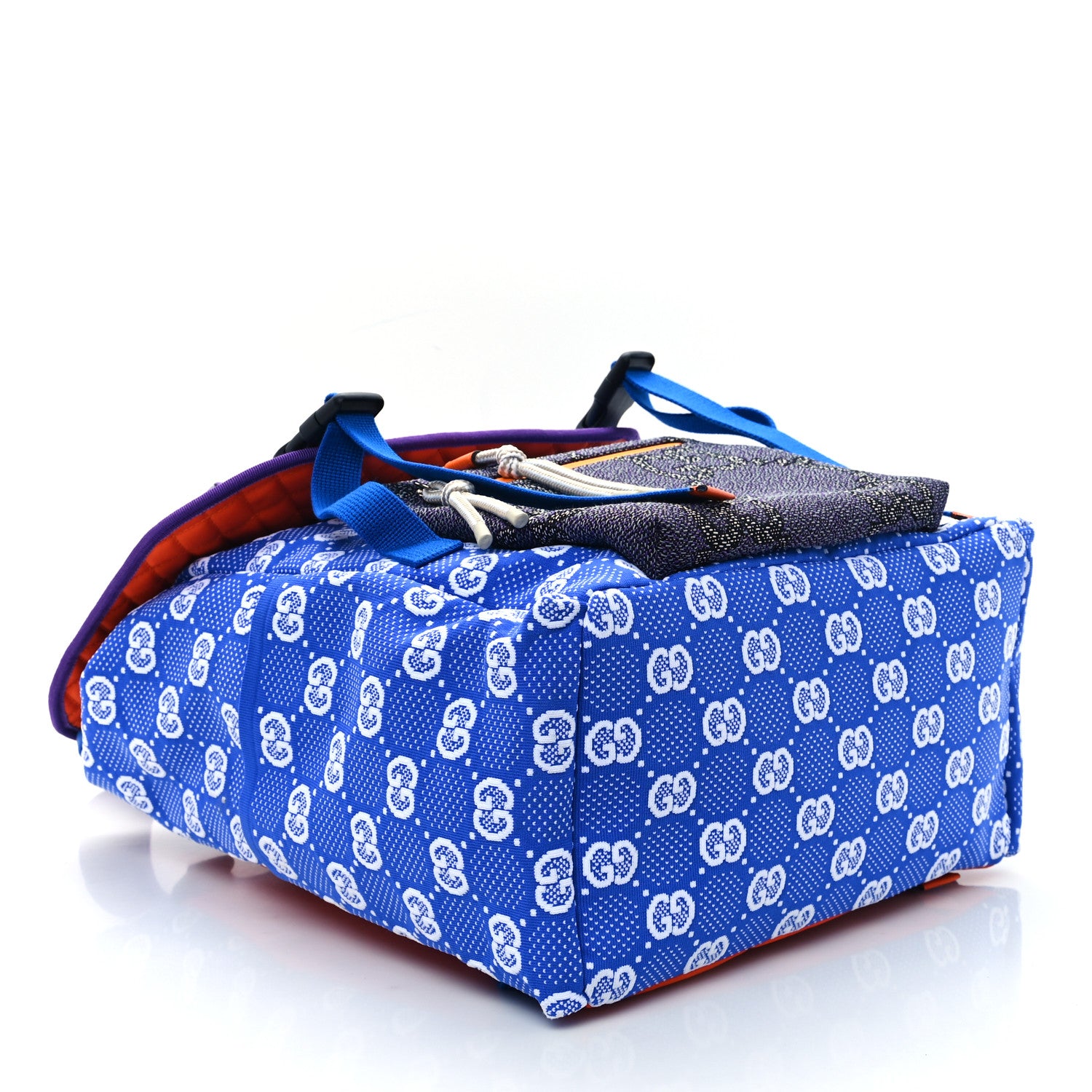 Gucci Jersey GG Monogram All Over Pan Sport Double Buckle Backpack  Blue Multicolor 4 of 9
