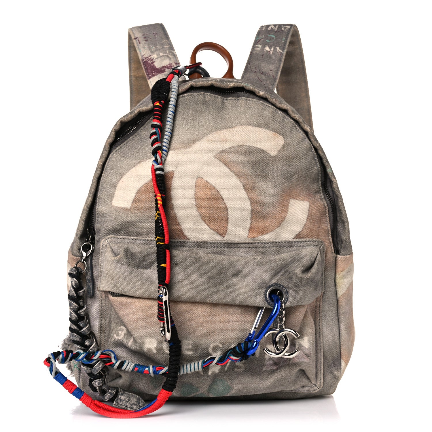 Chanel Graffiti Printed Canvas Medium Backpack Grey 1 of 17