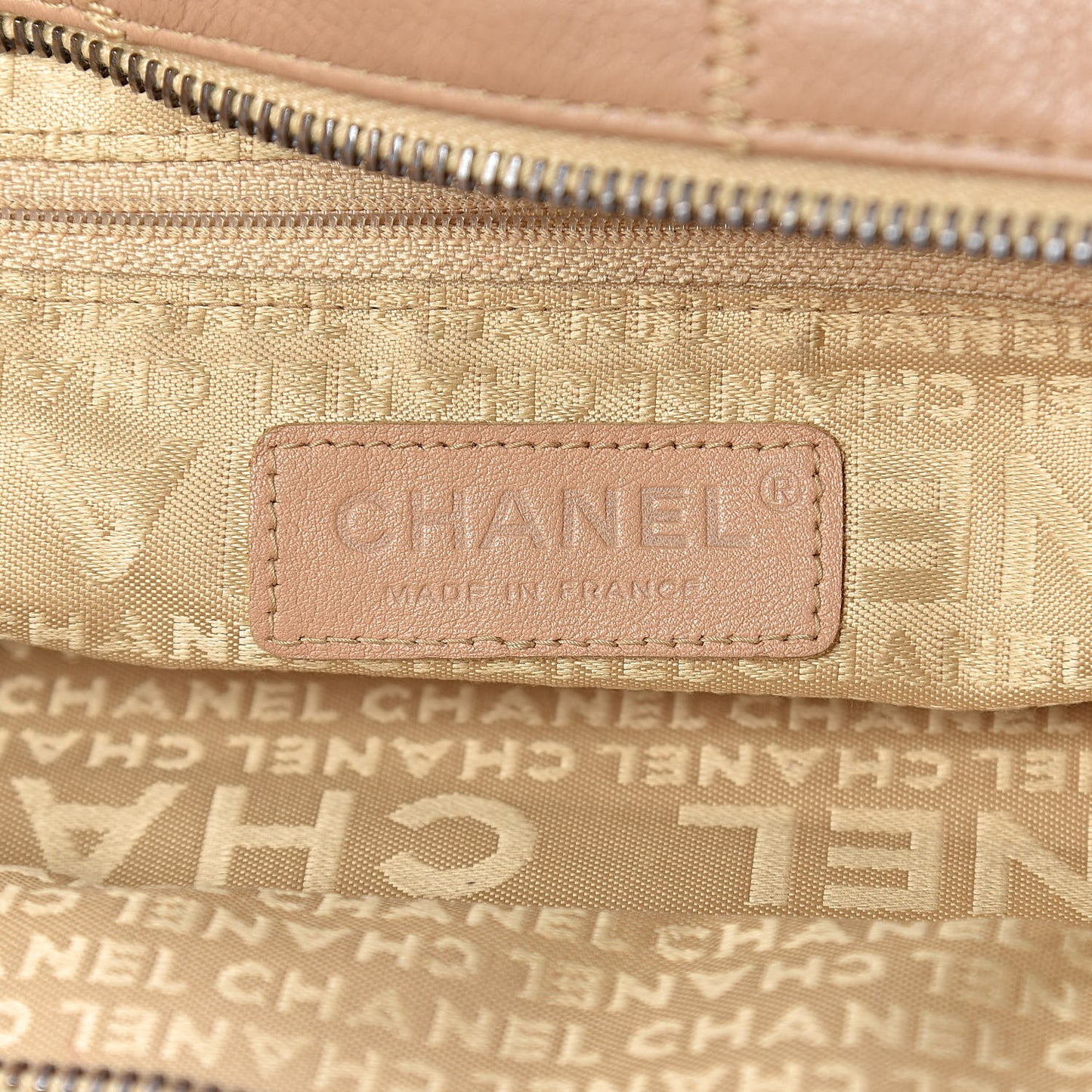 Caviar Square Stitched Tote Beige