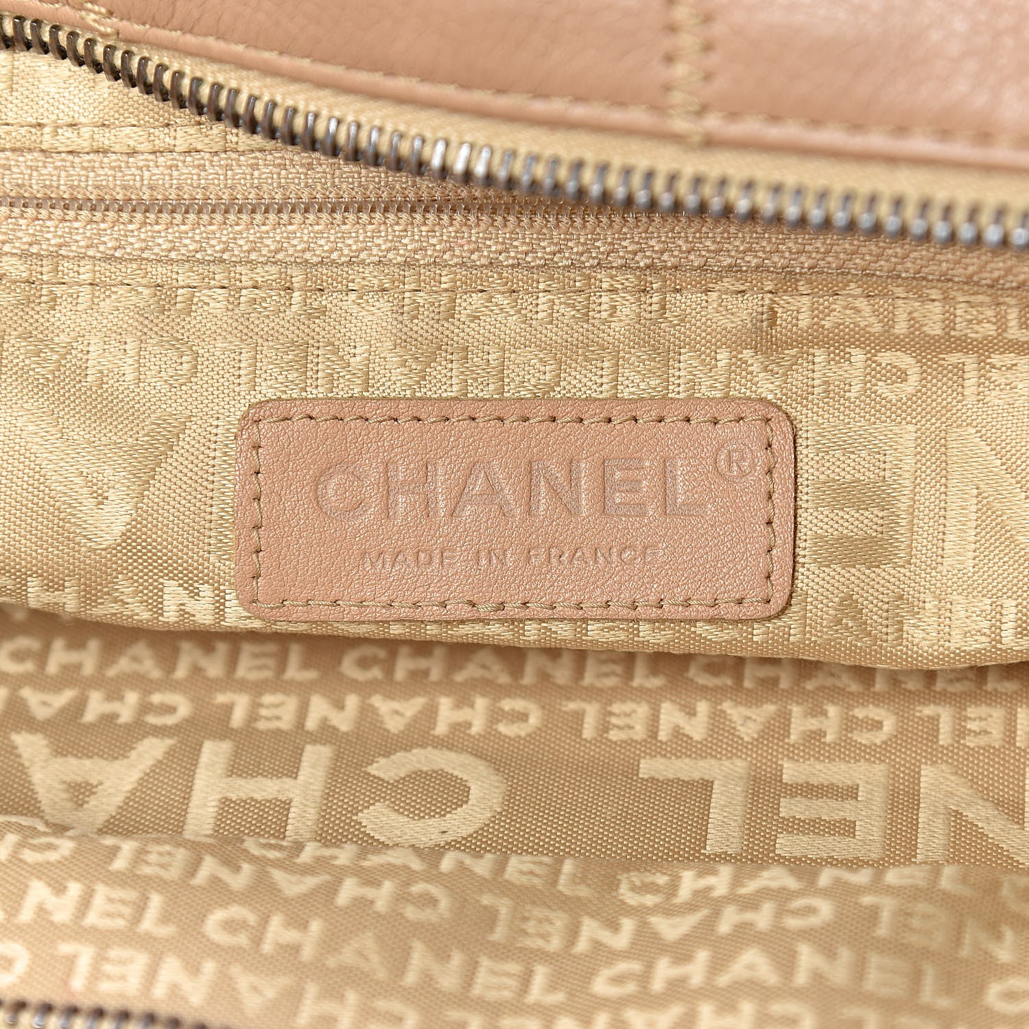 Chanel Caviar Square Stitched Tote Beige 6 of 11