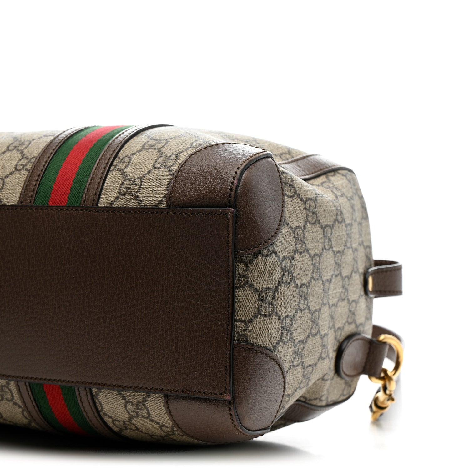 Gucci GG Supreme Monogram Textured Dollar Calfskin Web Small Duffle Bag Beige Ebony 11 of 15