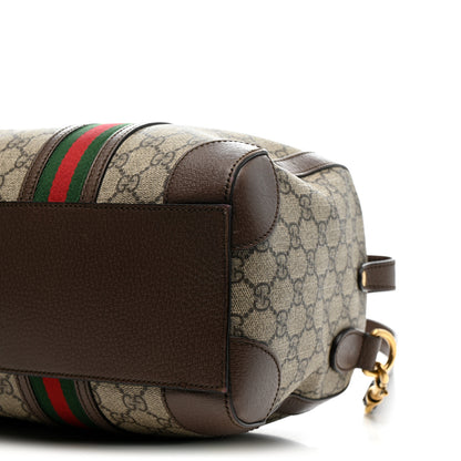 Gucci GG Supreme Monogram Textured Dollar Calfskin Web Small Duffle Bag Beige Ebony 11 of 15