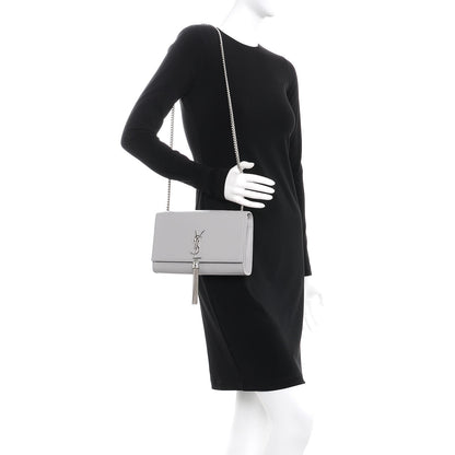 Saint Laurent Smooth Calfskin Medium Classic Monogram Kate Tassel Satchel Souris 2 of 8