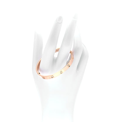 Cartier 18K Pink Gold 4 Diamond LOVE Bracelet 17 2 of 6