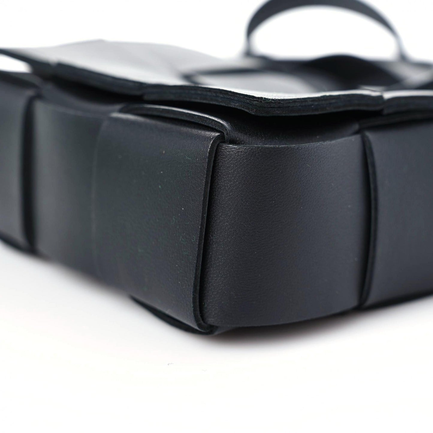 Lambskin Maxi Intrecciato Extra Mini Cassette Crossbody Bag Black