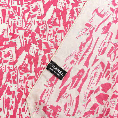 Chanel Silk Twill Hair Scarf Pink Ecru 2 of 4