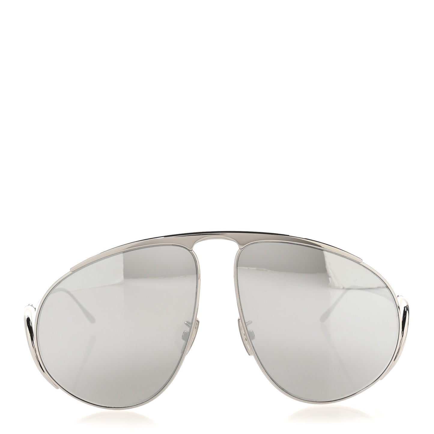 Metal Hillock Aviator Oversized Sunglasses LW40180U Silver