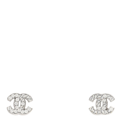 Chanel Crystal Mini Timeless CC Earrings Silver 1 of 4