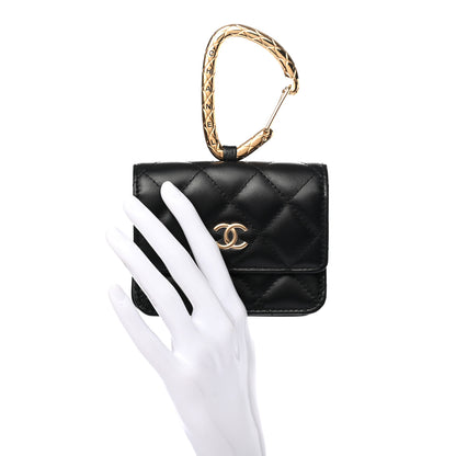 Chanel Lambskin Quilted CC Hook Card Holder Black 2 of 8