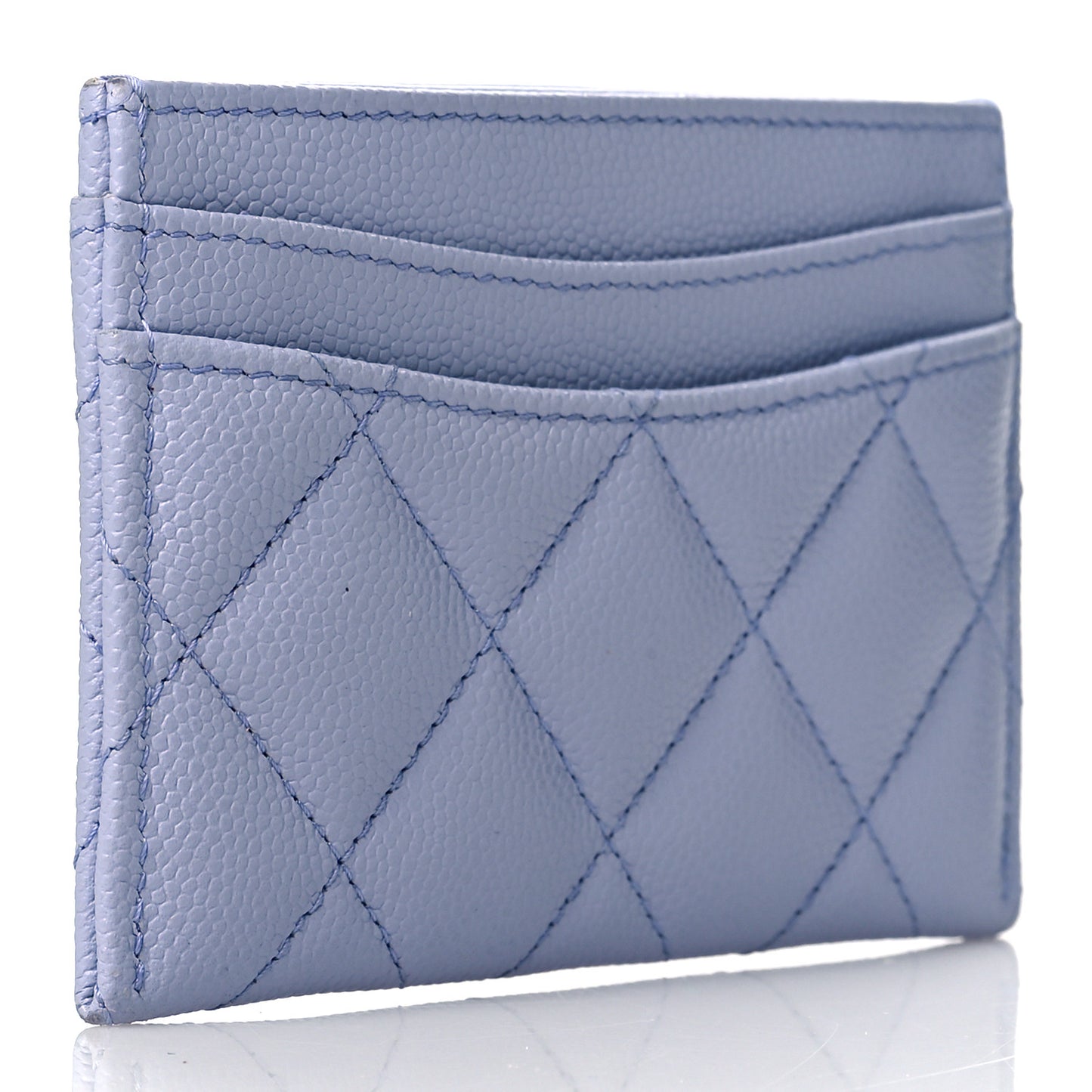Caviar Quilted Card Holder Light Purple
