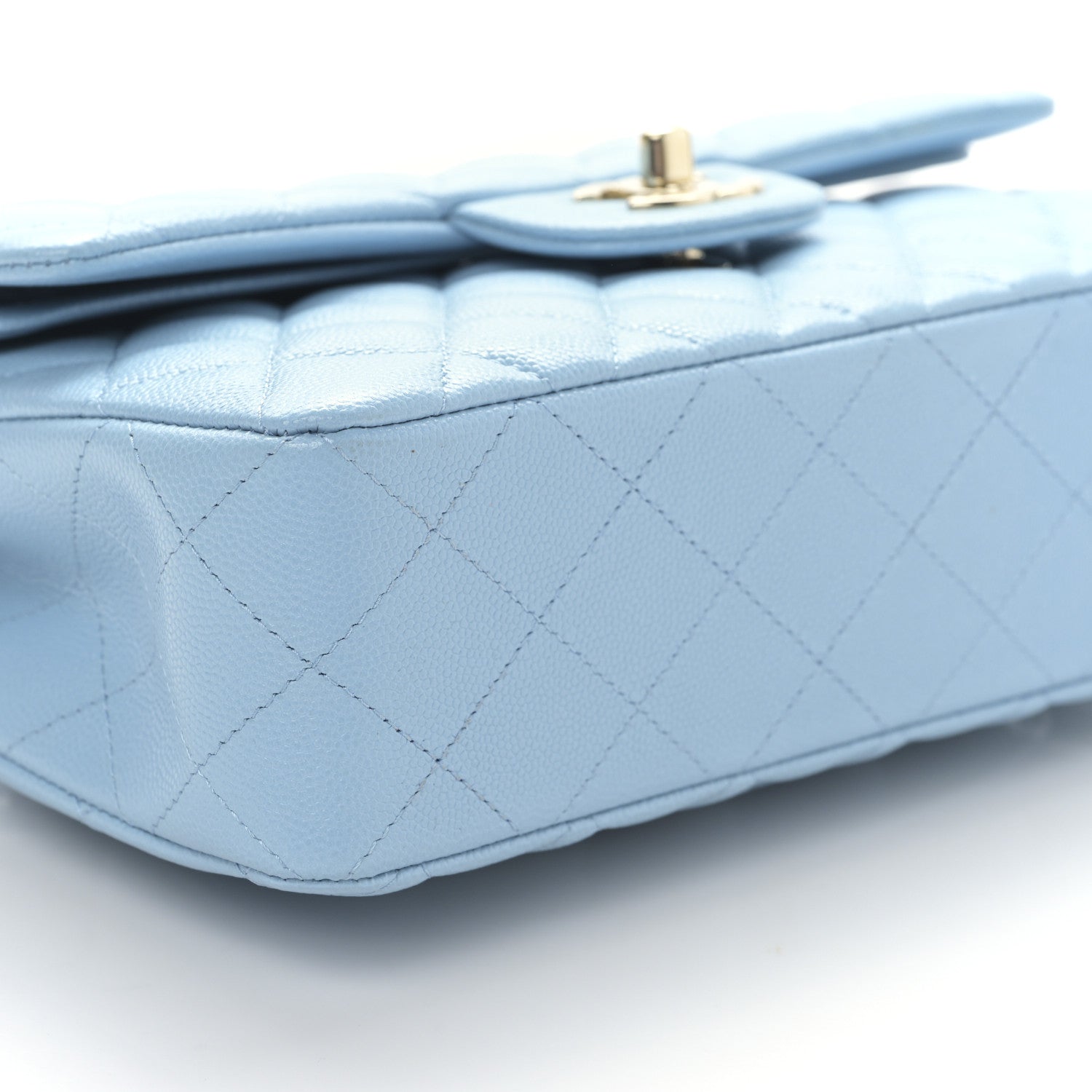 Chanel Caviar Quilted Small Double Flap Light Blue 8 of 9