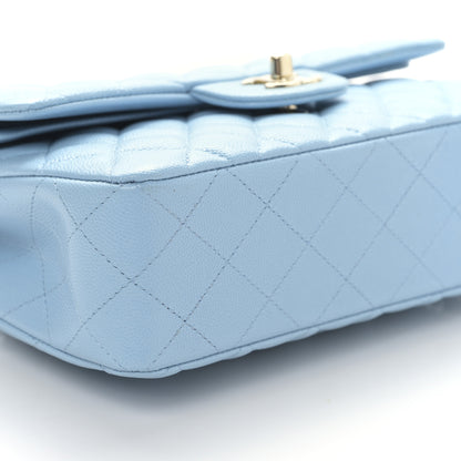 Chanel Caviar Quilted Small Double Flap Light Blue 8 of 9