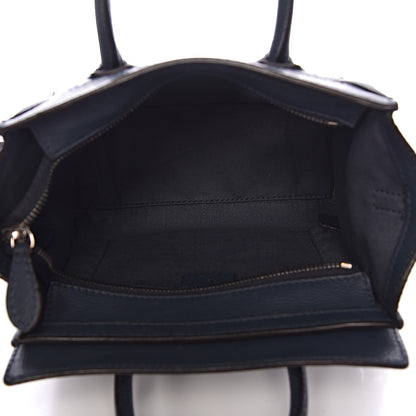Celine Drummed Calfskin Nano Luggage Orage 5 of 13