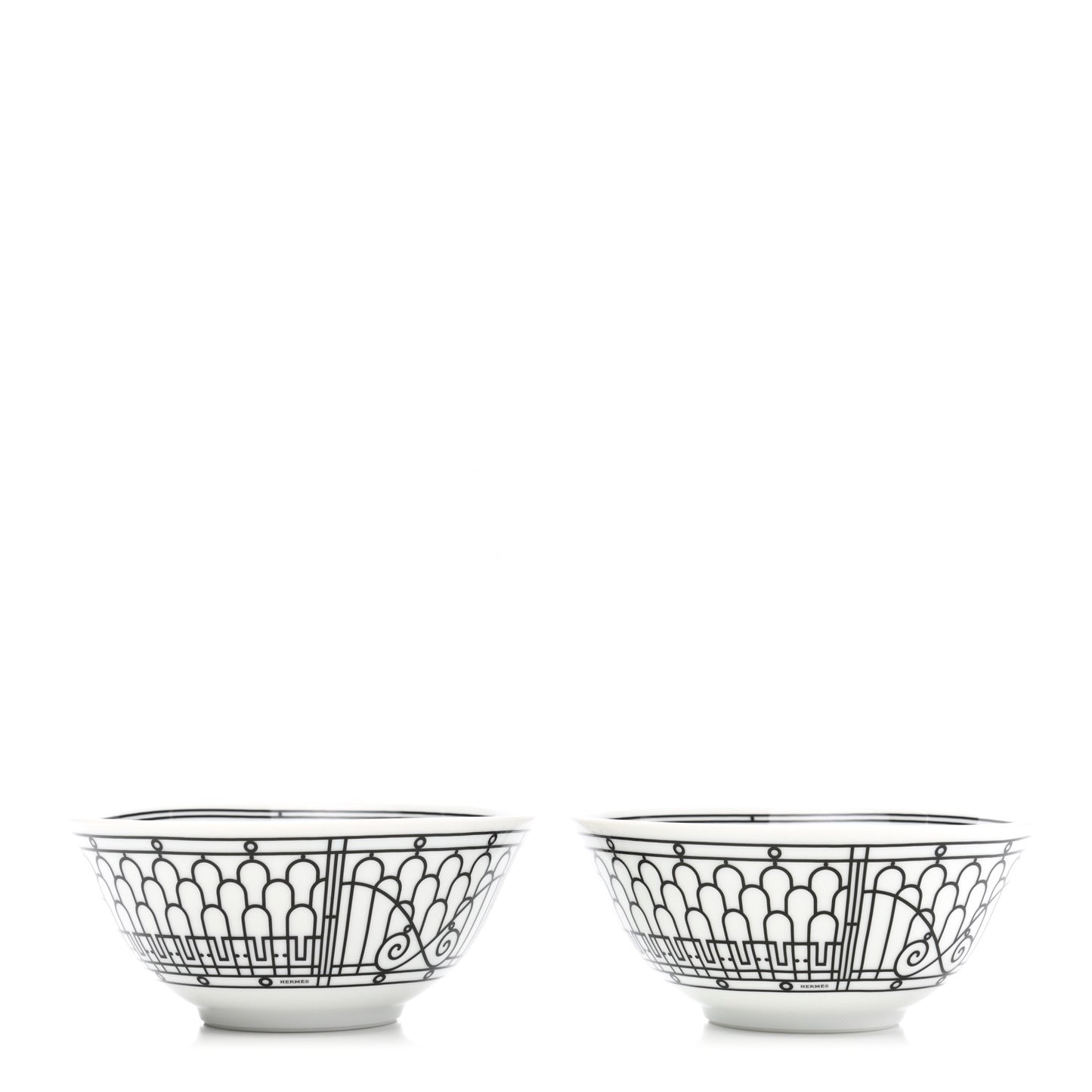 Porcelain H Deco Bowl Set of 2