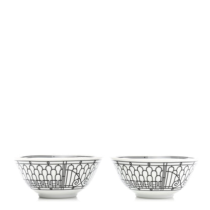 Hermes Porcelain H Deco Bowl Set of 2 1 of 8