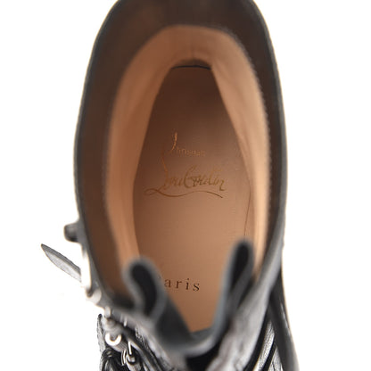Christian Louboutin Grained Metallic Nappa Who Walks 70 Combat Ankle Boots 35 Black 6 of 8