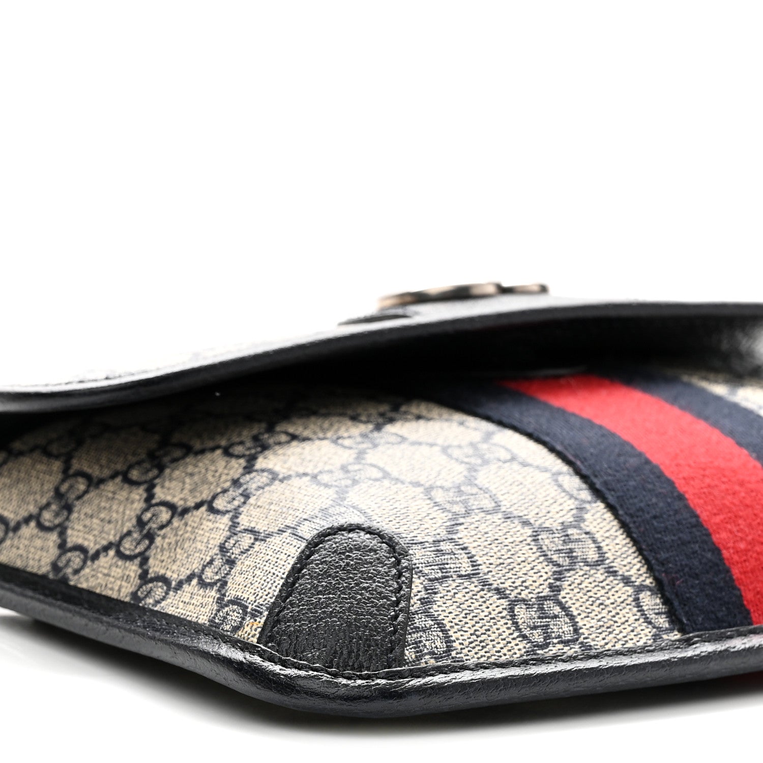 Gucci GG Supreme Monogram Web Small Ophidia Belt Bag  90 36 Beige Navy 8 of 9