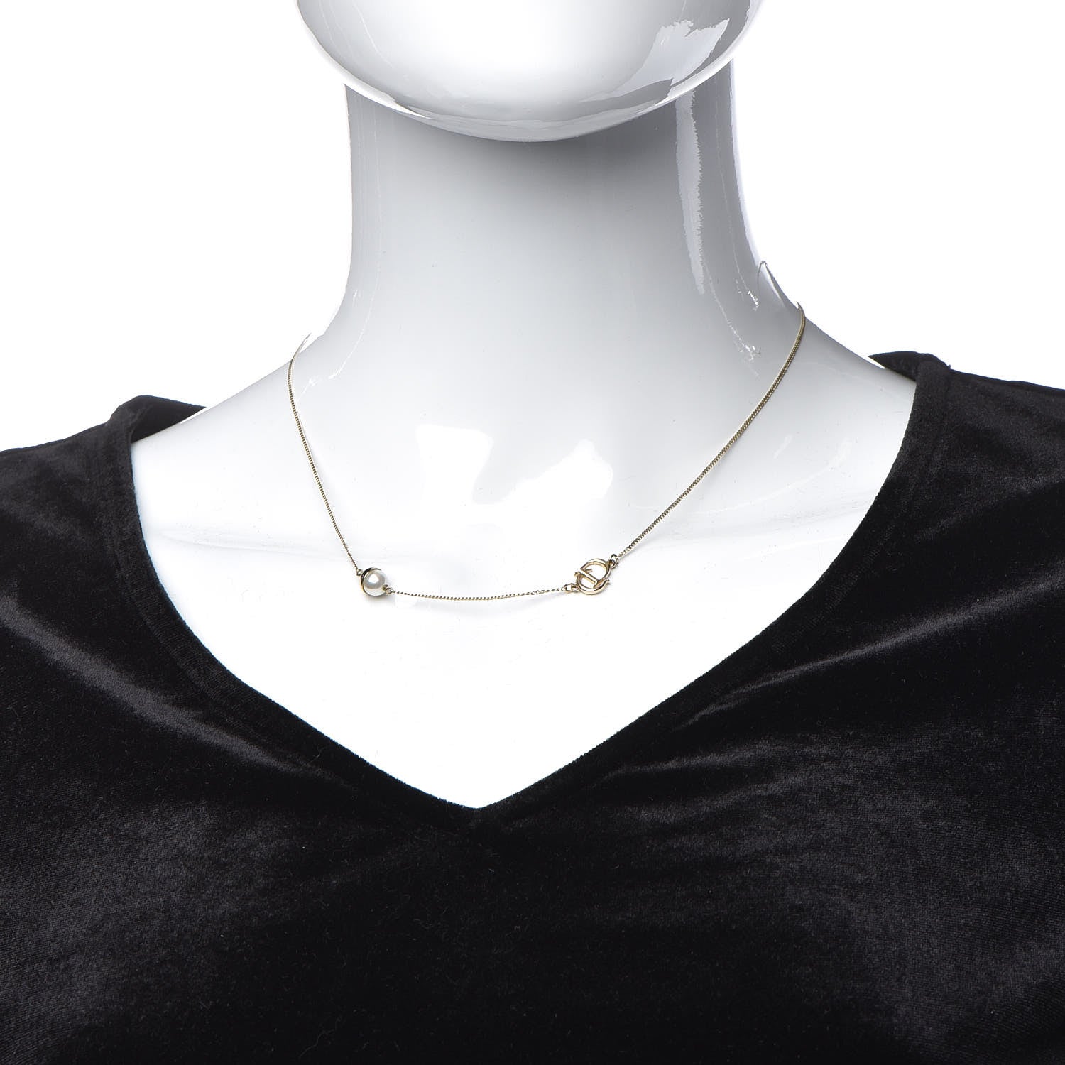 Christian Dior Pearl Mise en Dior Short Necklace Gold 2 of 5