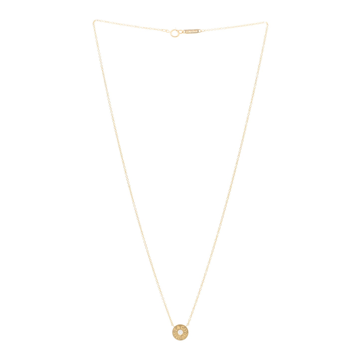 18K Yellow Gold Diamond 1837 Circle Pendant Necklace
