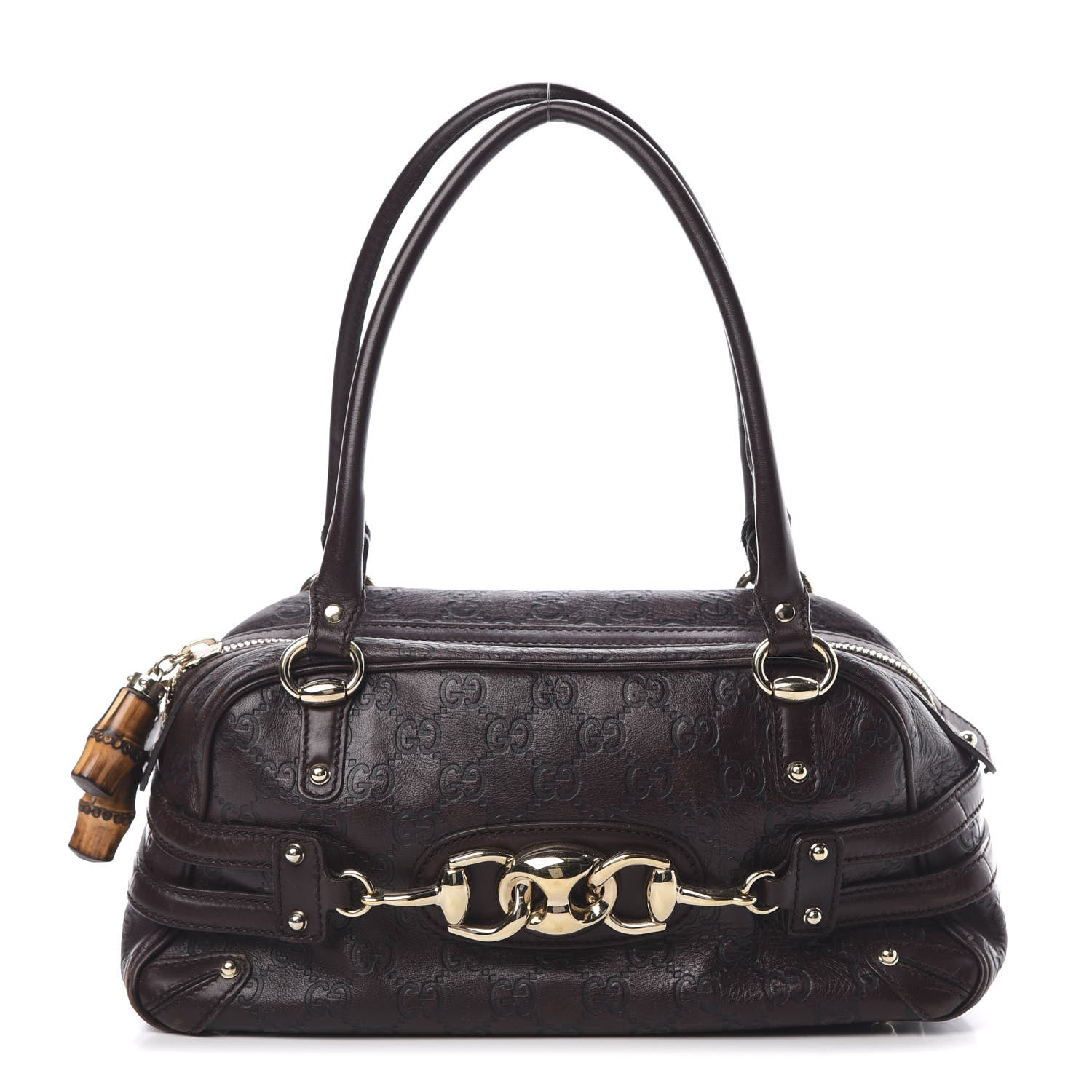 Gucci Guccissima Medium Wave Boston Dark Brown 1 of 17