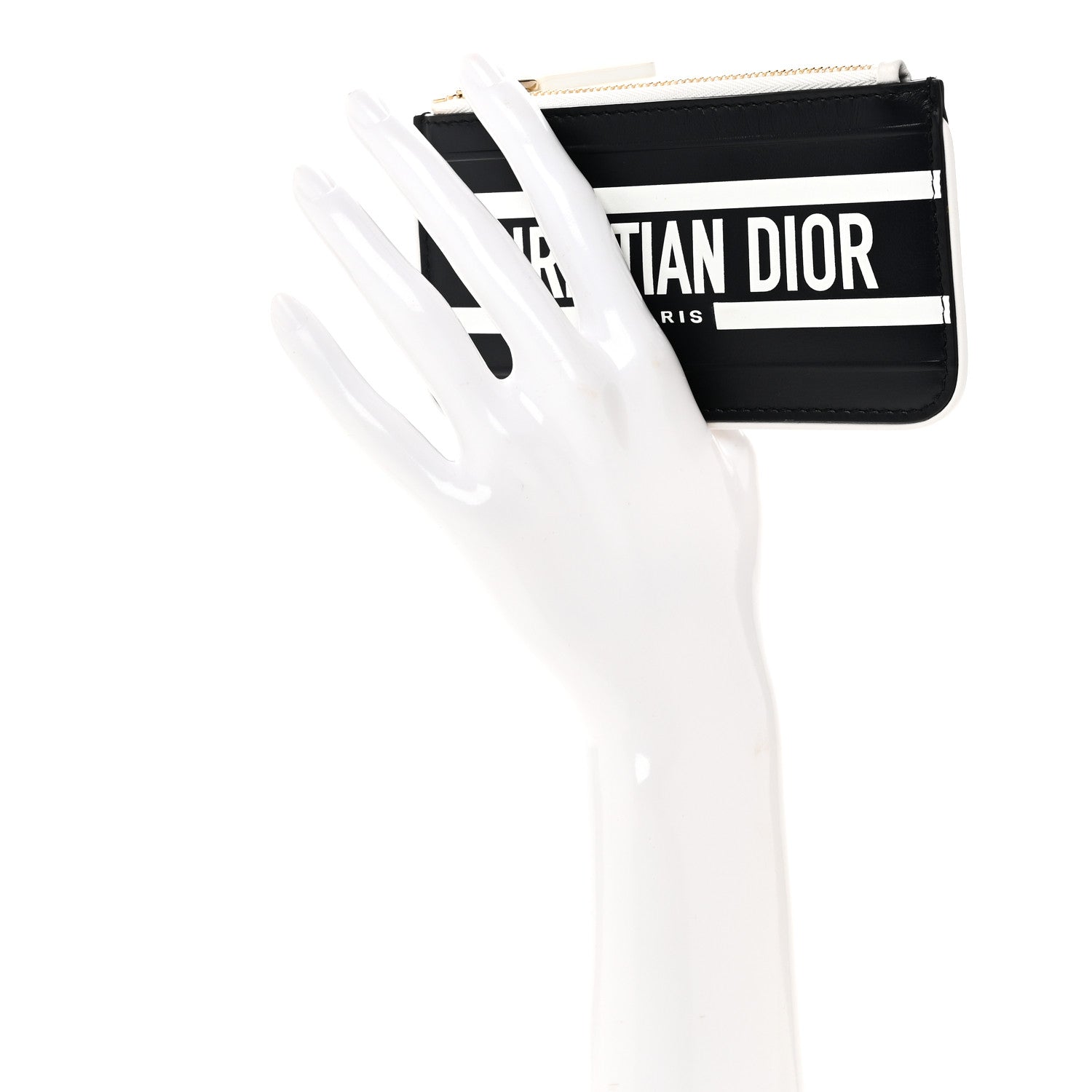 Christian Dior Calfskin Vibe Zip Key Wallet Blue White 2 of 7