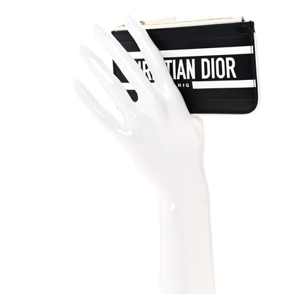 Christian Dior Calfskin Vibe Zip Key Wallet Blue White 2 of 7