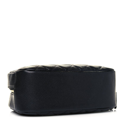 Chanel Caviar Quilted Curvy Pouch Cosmetic Case Black 4 of 10