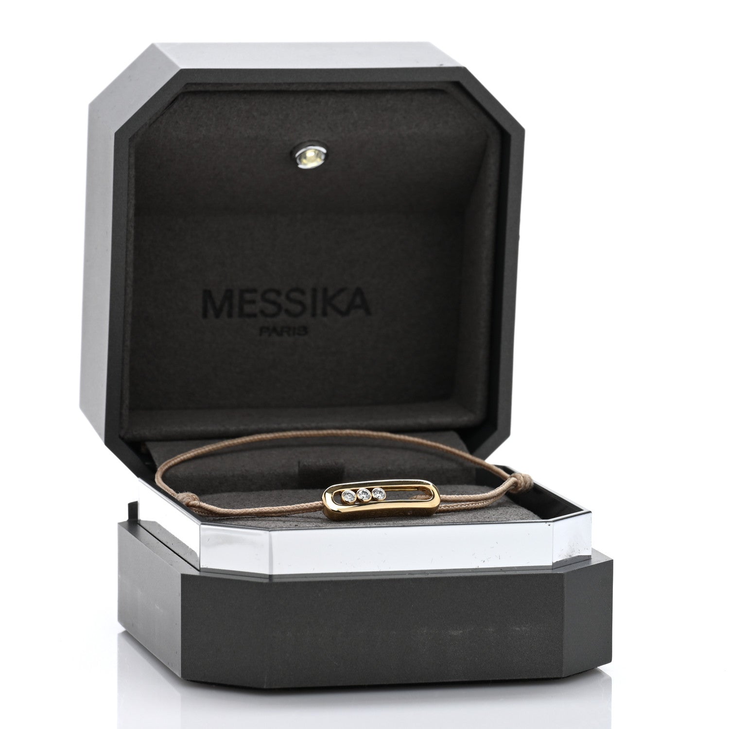 Messika 18K Yellow Gold Diamond Cord Care Bracelet Biege 4 of 4