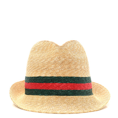 Gucci Abaca Straw Web Fedora Hat L 3 of 9