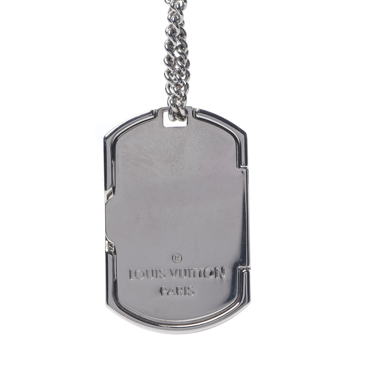 Louis Vuitton Monogram Eclipse Plate Necklace 4 of 9