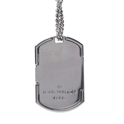 Louis Vuitton Monogram Eclipse Plate Necklace 4 of 9