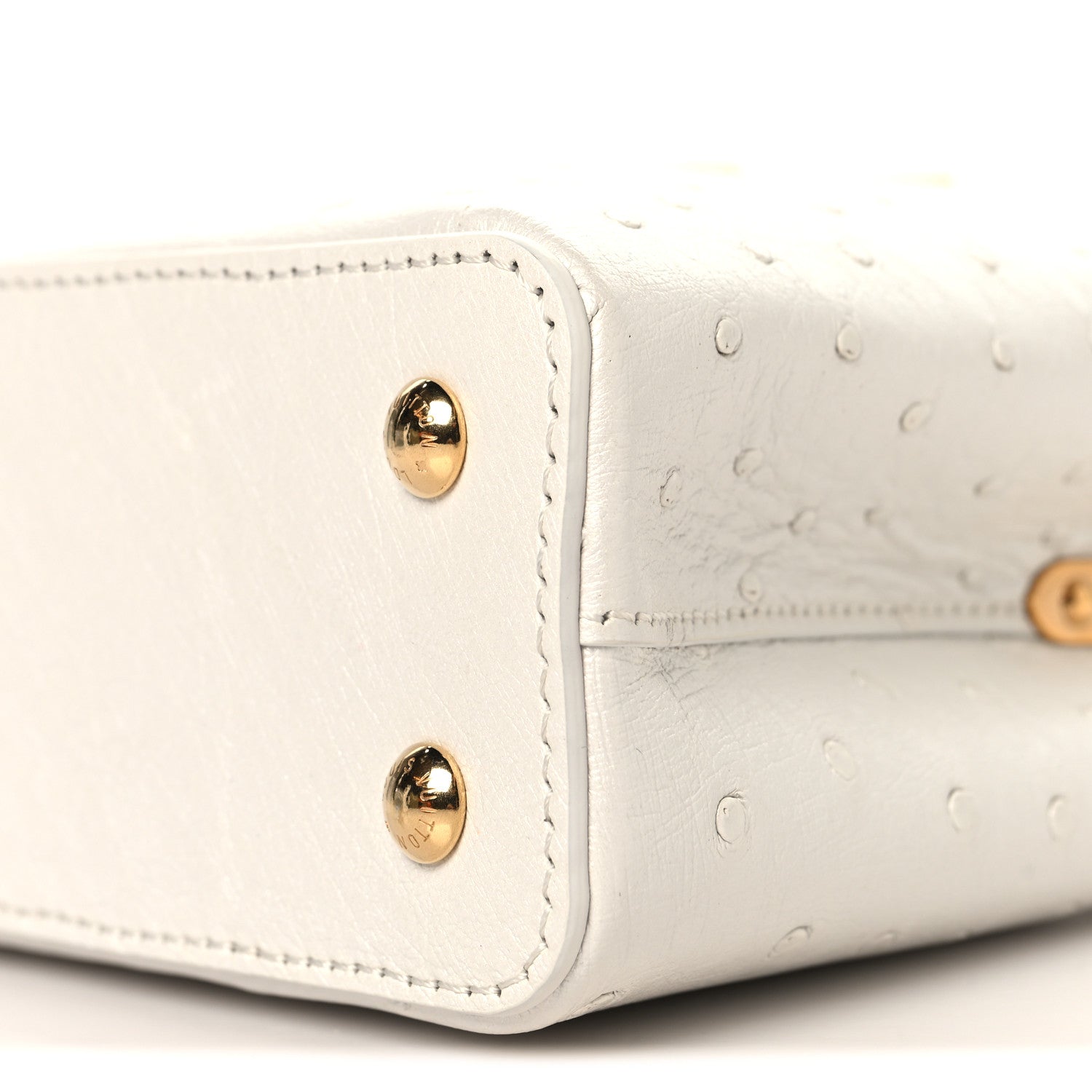Louis Vuitton Iridescent Ostrich Capucines Mini White Gold 1846654