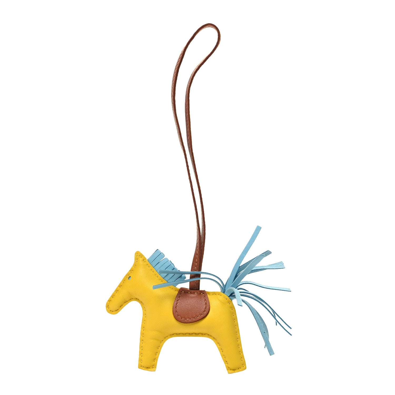 Hermes Milo Lambskin Grigri Rodeo Horse Bag Charm PM Jaune De Naples 1 of 4