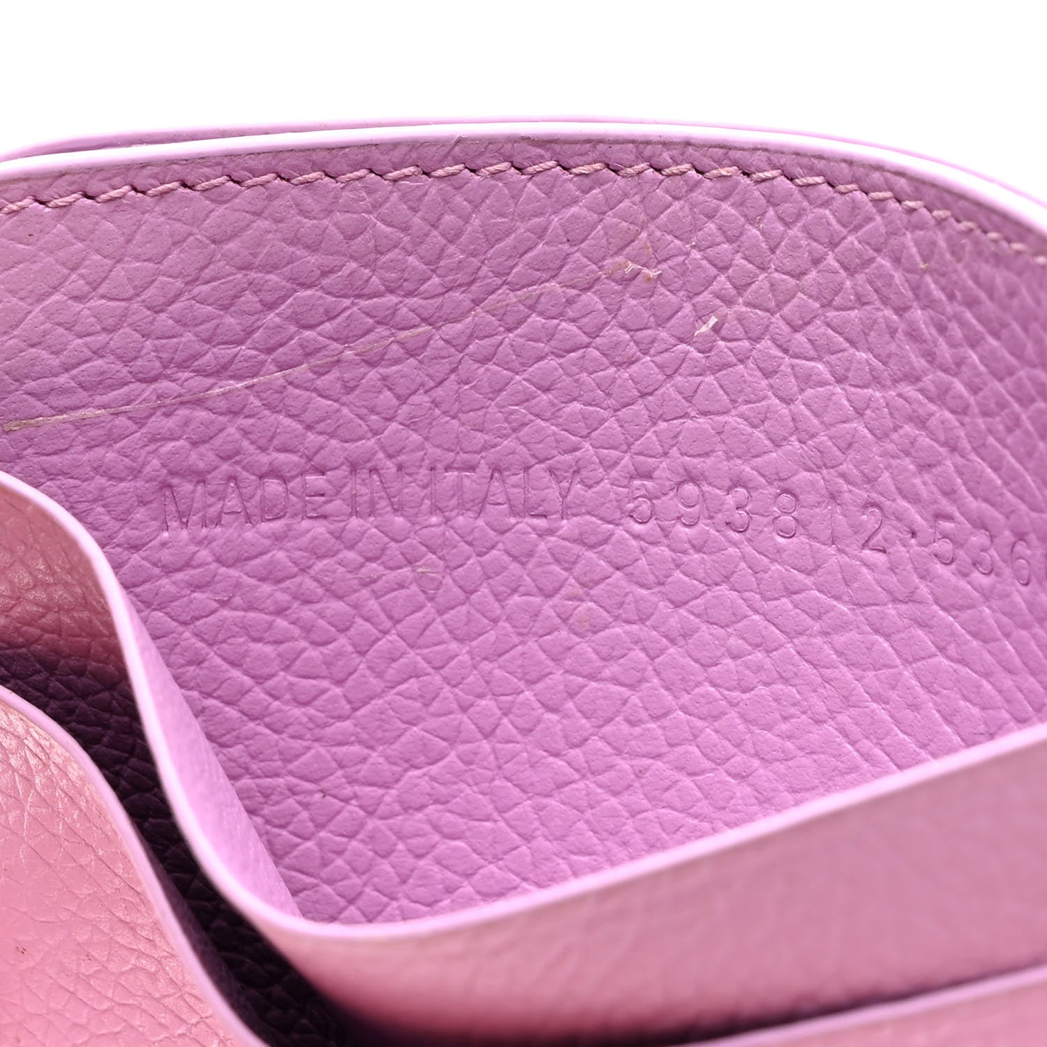 Balenciaga Grained Calfskin Logo Cash Rounded Card Holder Lilac Black 7 of 8