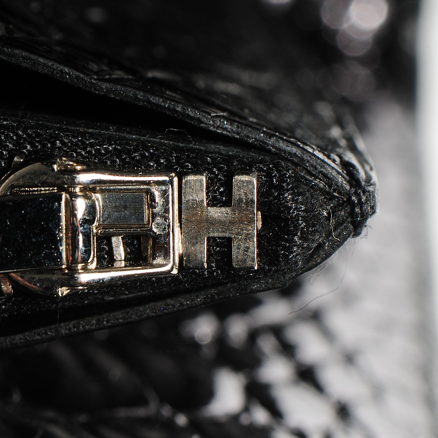 Hermes Shiny Alligator Constance Short Wallet Black 8 of 11