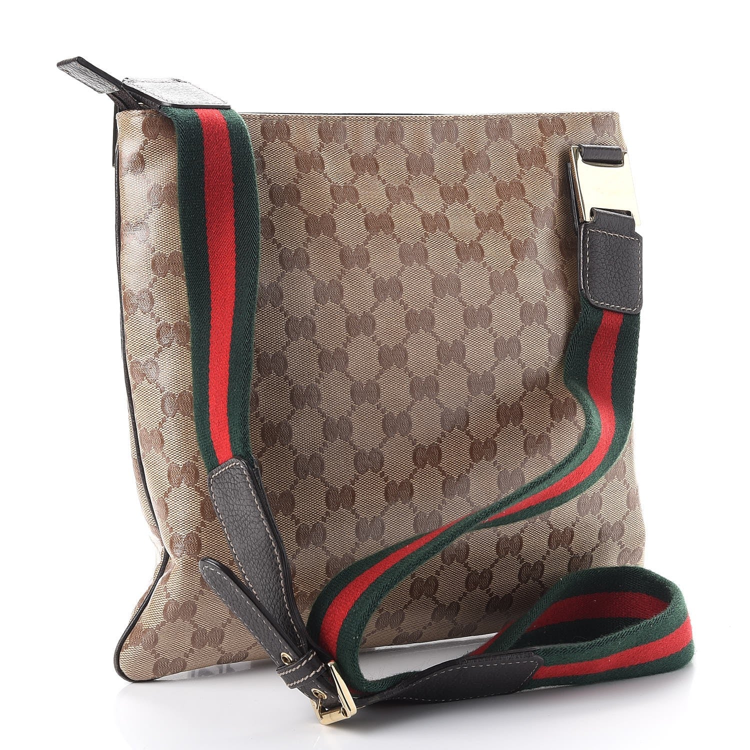 Gucci Crystal Monogram Web Crossbody Bag Brown 4 of 11