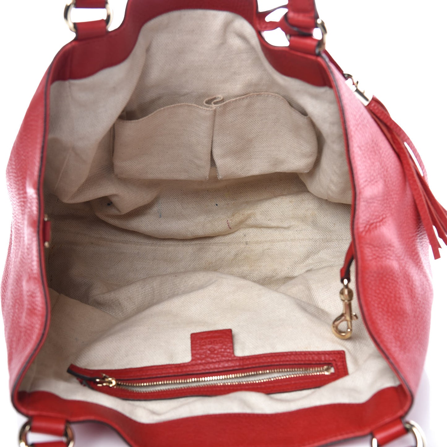 Pebbled Calfskin Medium Soho Shoulder Bag Red