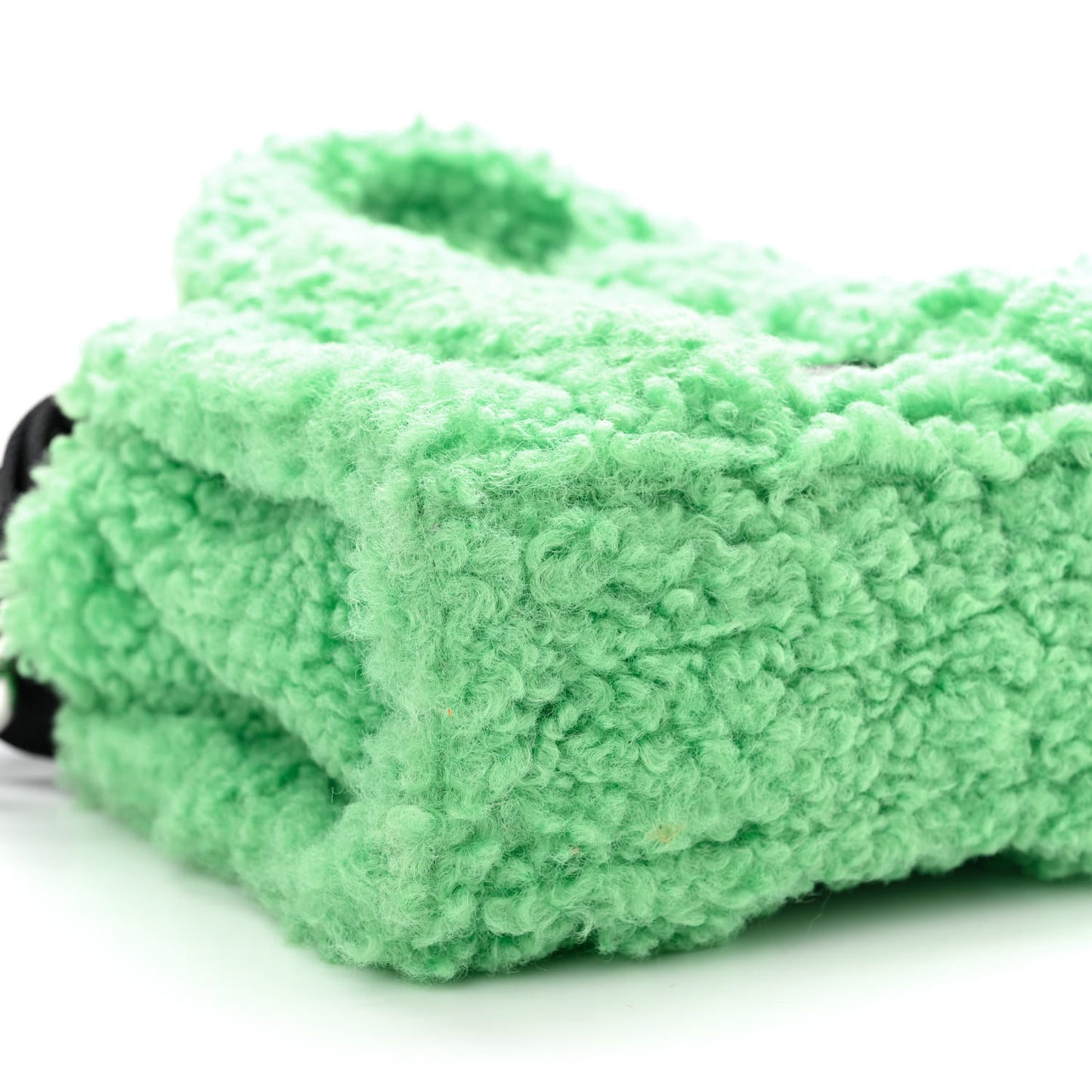 Polyester Cotton Mini The Teddy Traveler Tote Bag Fluffy Green