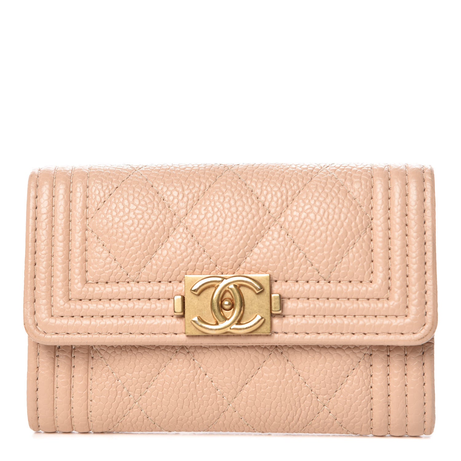 Chanel Caviar Quilted Boy Card Holder Beige Clair 1 of 9