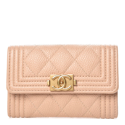 Chanel Caviar Quilted Boy Card Holder Beige Clair 1 of 9