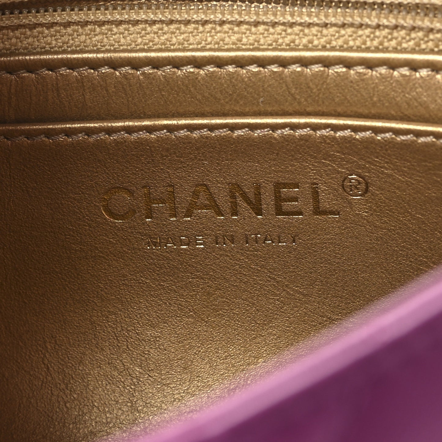 Lambskin Quilted Mini Pearl Crush Flap Purple
