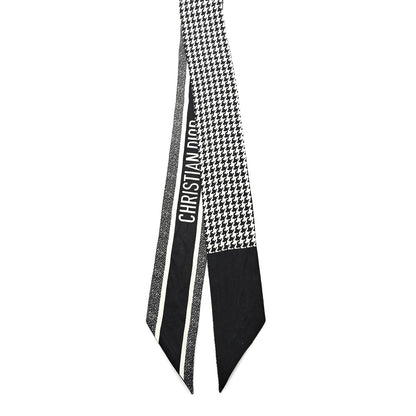 Christian Dior Silk 30 Montaigne Mitzah Scarf Black White 2 of 3