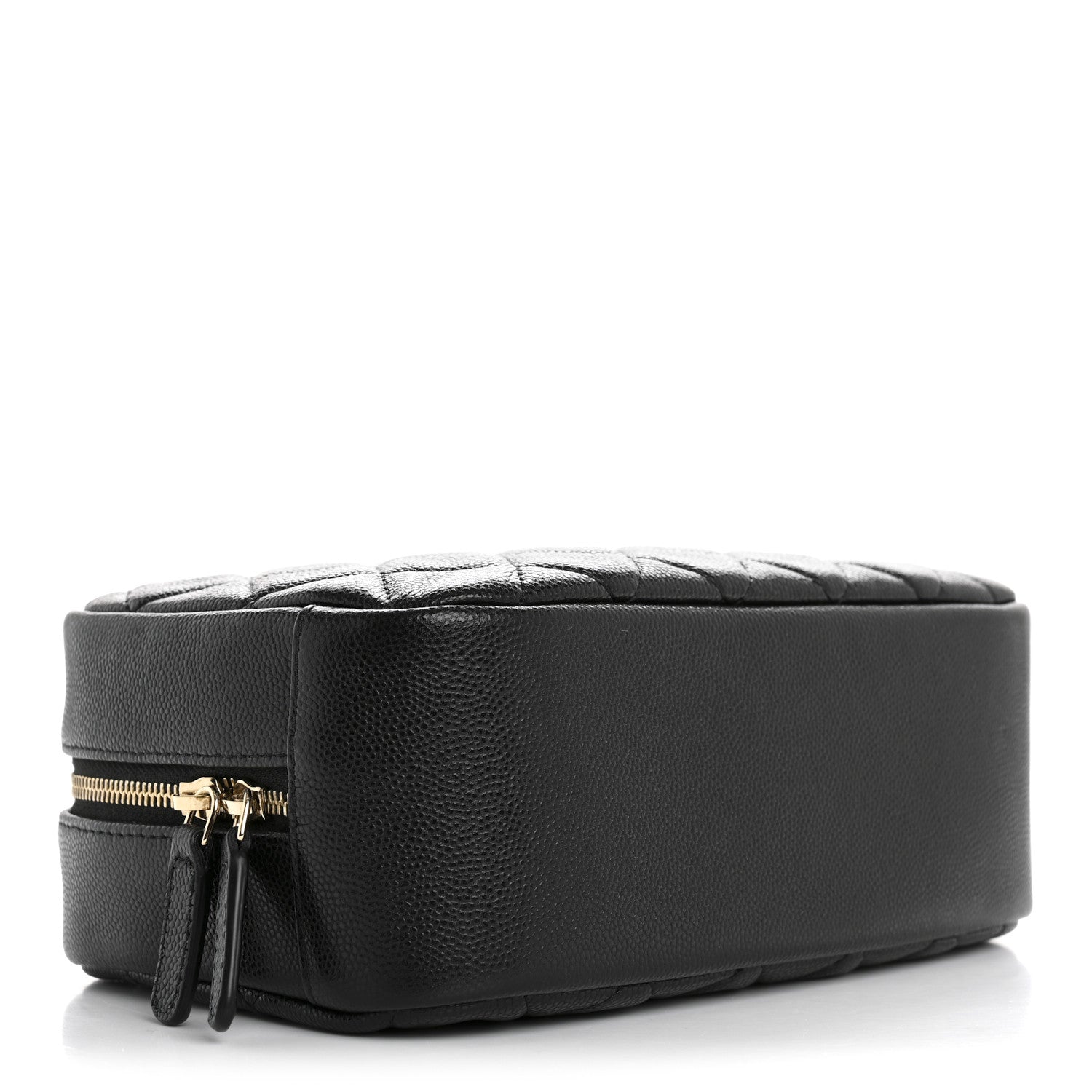 Chanel Caviar Quilted Curvy Pouch Cosmetic Case Black 4 of 8