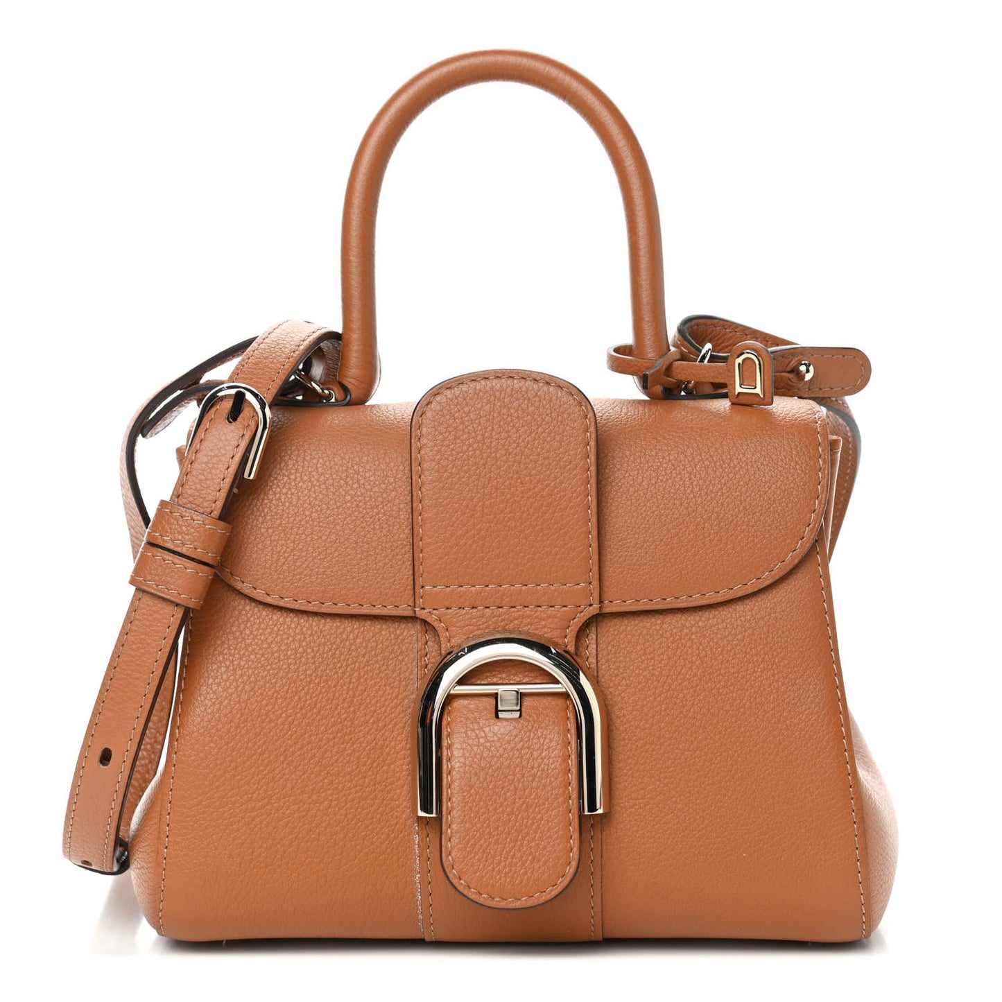 Grained Calfskin Mini Brillant Satchel Natural