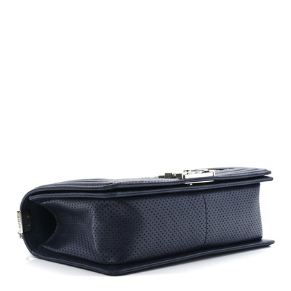 Chanel Lambskin Perforated Medium Boy Flap Navy 4 of 11