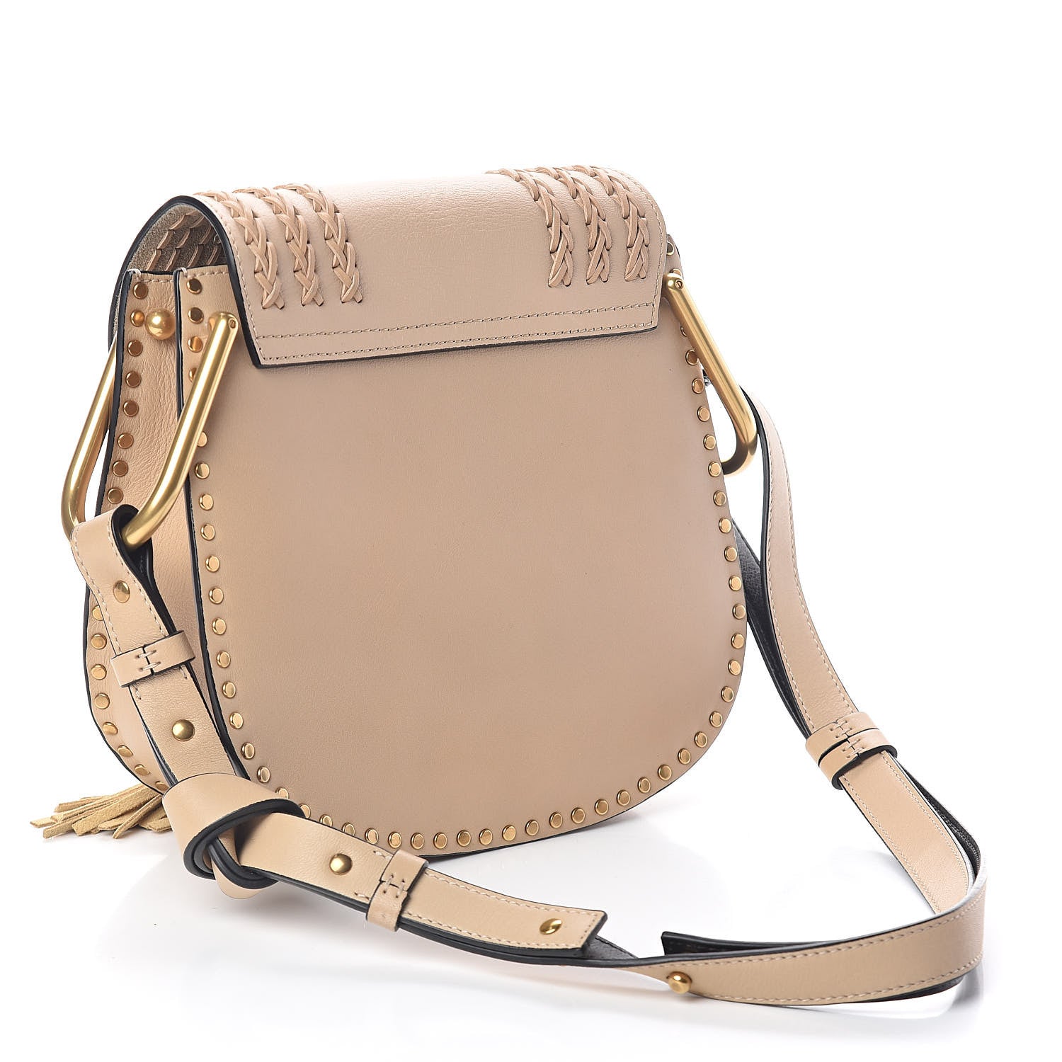 Chloe Calfskin Braided Small Hudson Shoulder Bag Pearl Beige 3 of 9