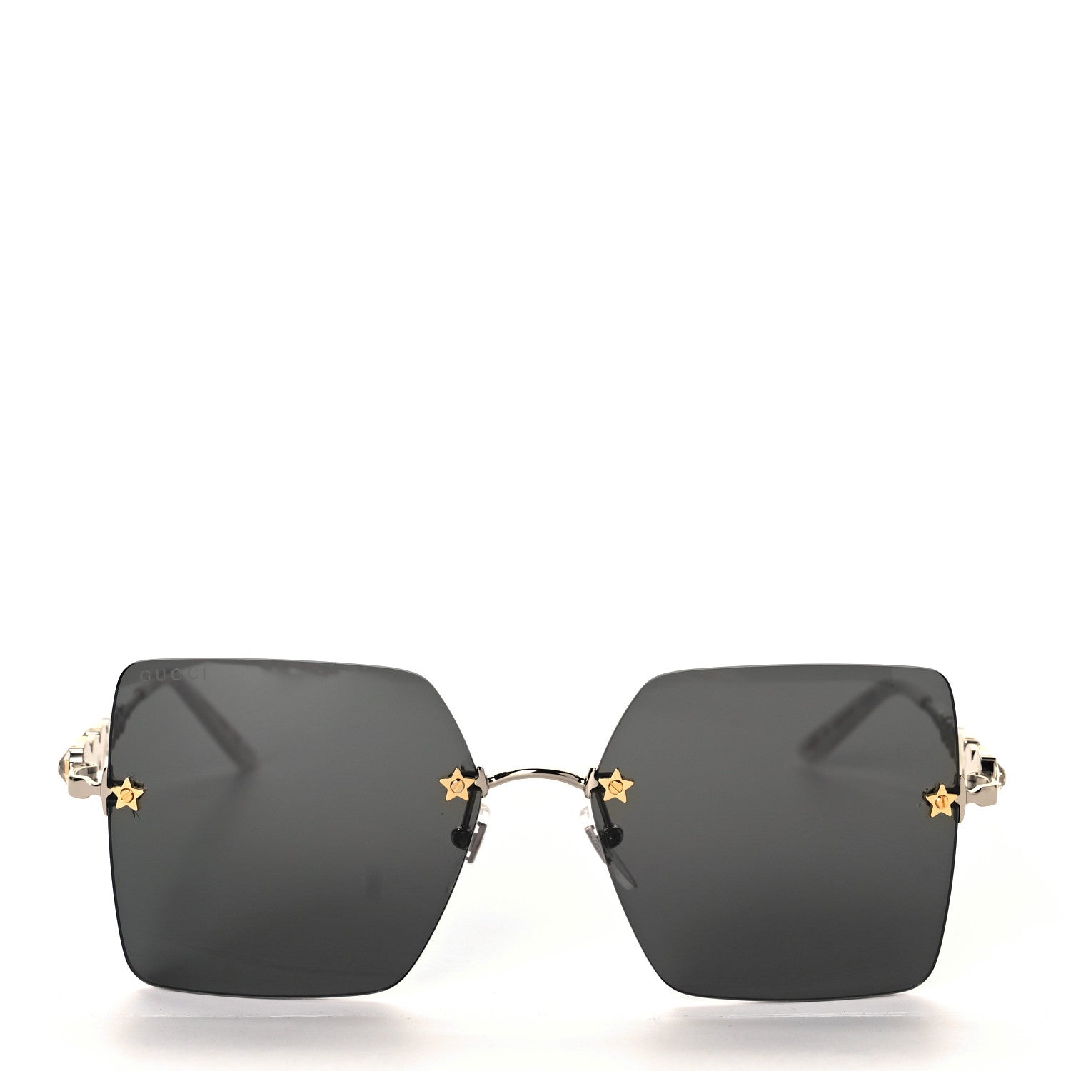 Gucci Crystal Metal Sunglasses GG0644S Gold Silver 2 of 7