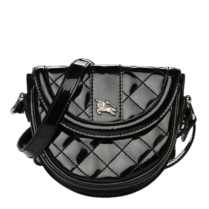 Burberry Patent Calfskin Quilted Mini Crossbody Bag Black 1 of 16