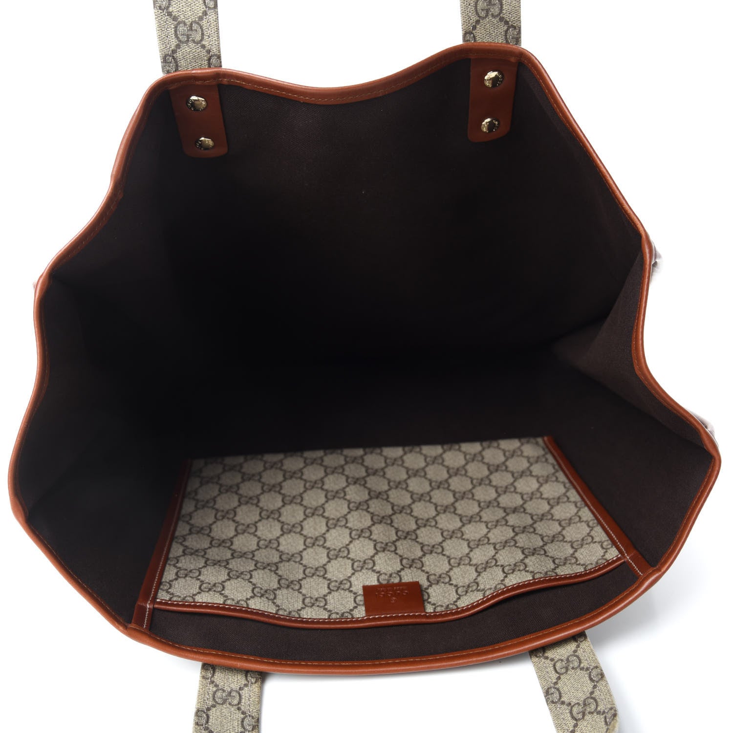 Gucci GG Plus Monogram Large Signature Web Loop Tote Brown 5 of 10